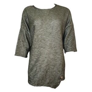 Robert Louis Sweater Top Womens Size M Medium Green Button Detail Knit Casual